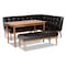 Baxton Studio Arvid Dark Brown Faux Leather Upholstered 4-Piece Wood Dining Nook Set 164-9305-10550-10552 - alternate 1